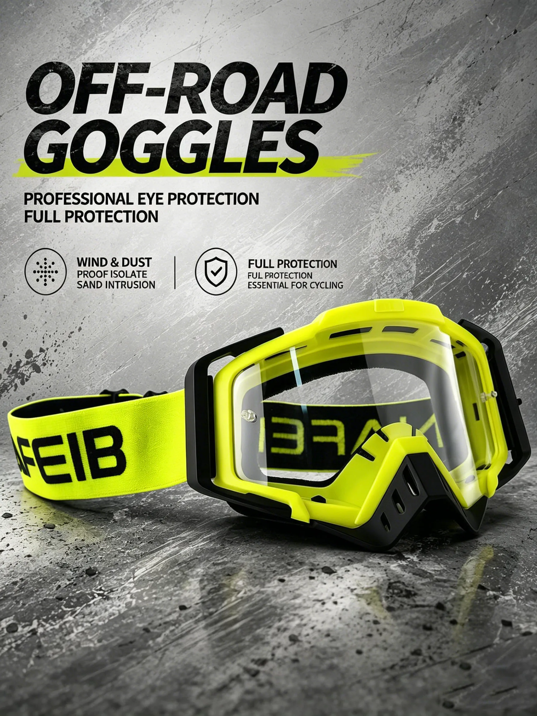 

All-Terrain Off-Road Goggles, Unisex, Motorcycle Riding Glasses, Dust-Proof and Anti-Fog Ski and Bicycle Protective Goggles