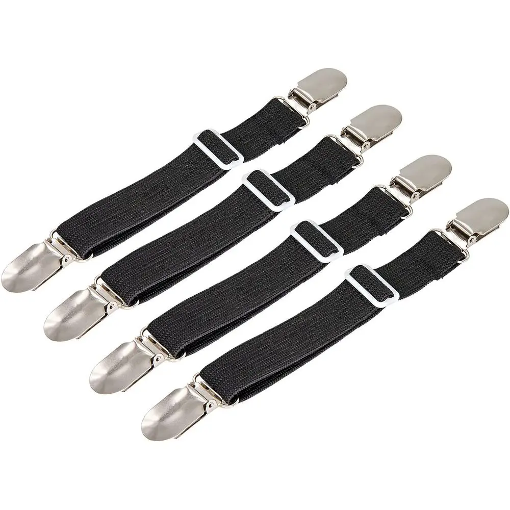 Adjustable Bed Sheet Suspenders, Elastic Sheet Band Straps Clips, Cover Grippers Suspenders Holder or Mattress Pad Cover, Sofa C
