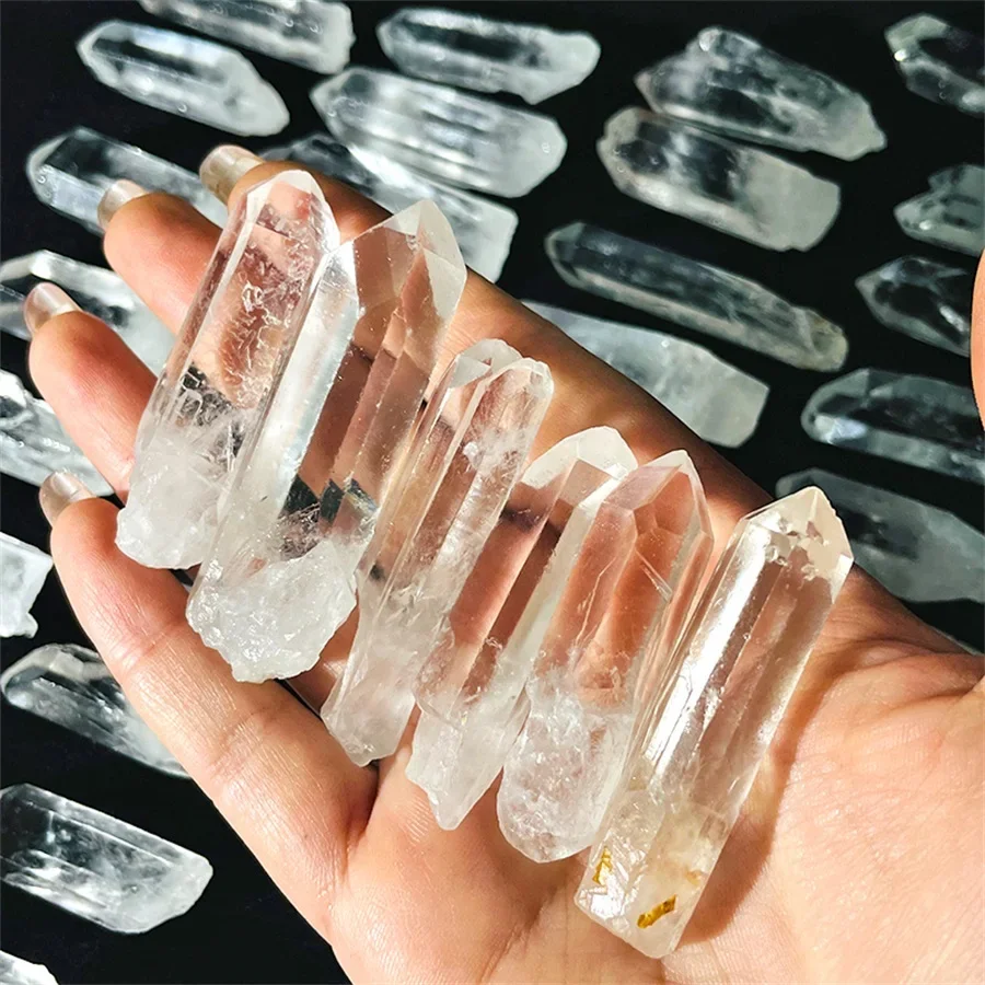 Clip de Quartz clair naturel, 50g/100g, pointe de cristal de Quartz clair, cristal autoportant, quartz citroblanc en vrac imparfait