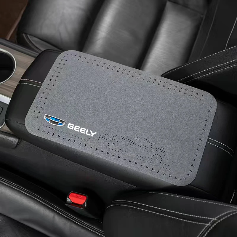 Leather Car Central Armrest Mat Console Arm Rest Seat Mat Interior For Geely Coolray Geometry C GX3 Emgrand EC7 Panda Tugella