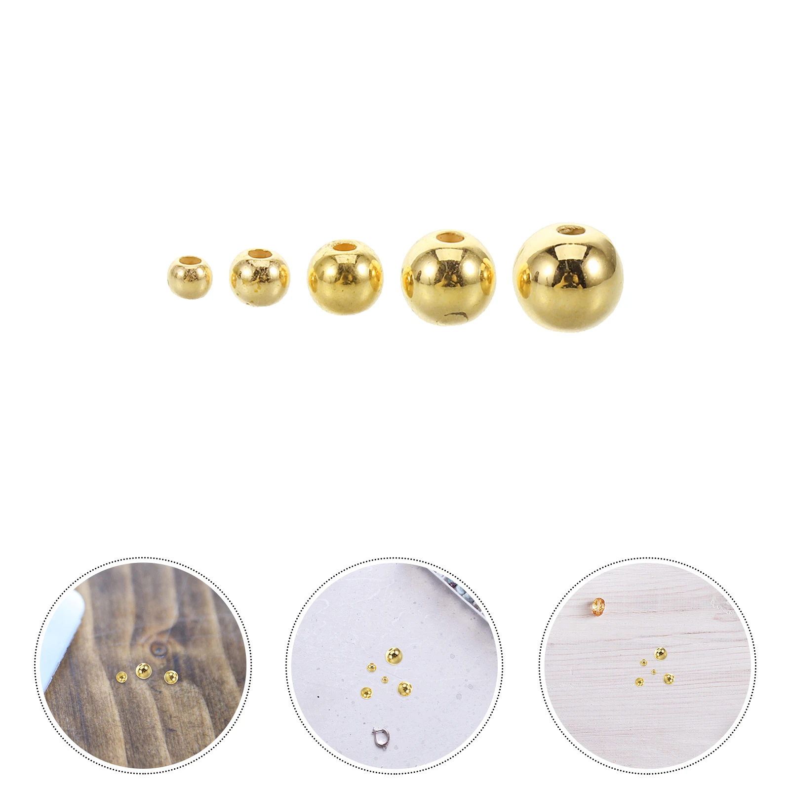 

300pcs Bulk 2/3/4/5/6Mm Tiny Seamless Round Loose Diy Bracelet Making Jewelry Crafting Supplies Plated Round Metal Bracelets