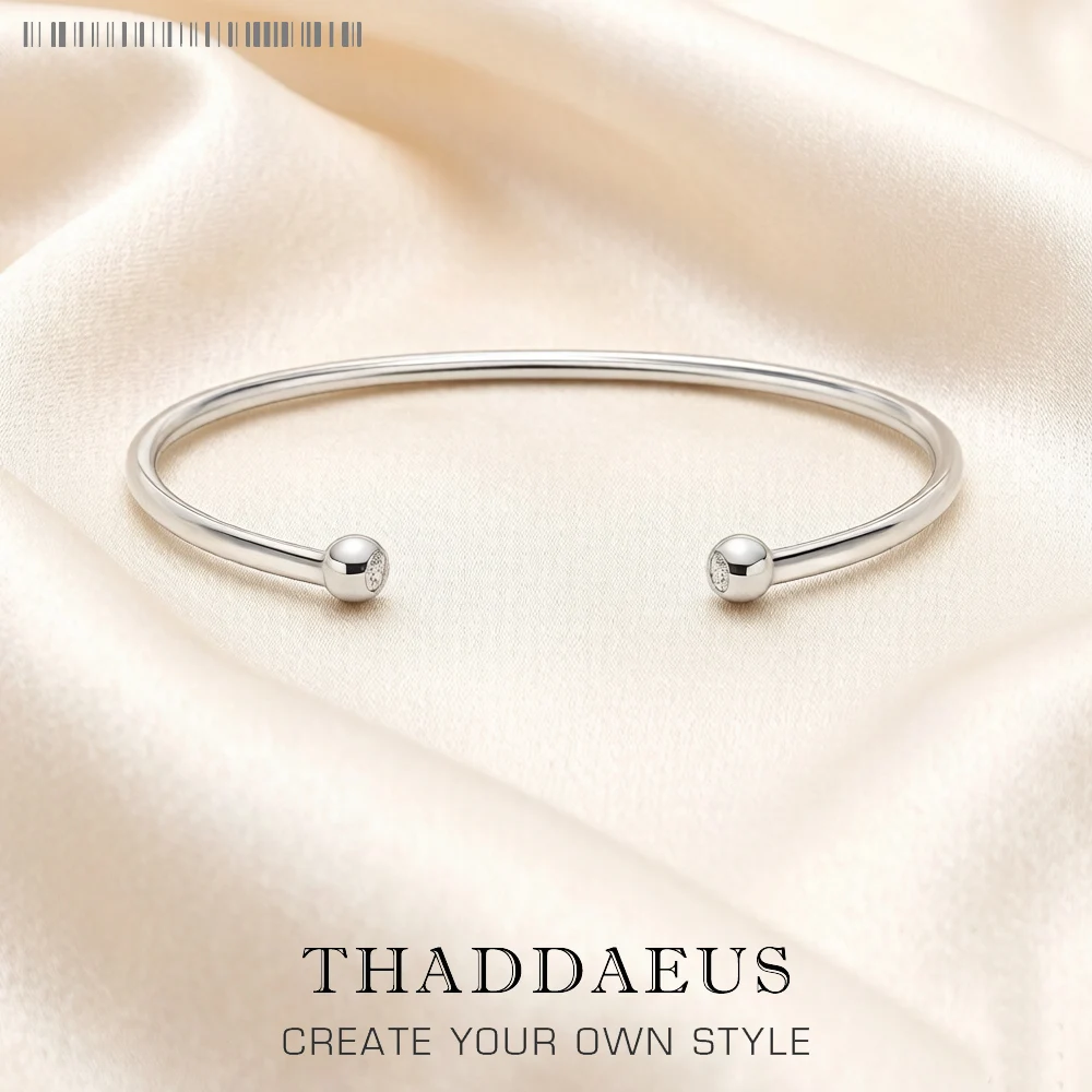 Minimalistischer Armreif, europäischer edler Schmuck, trendiges Geschenk für Frauen, Sommer, brandneues Armband aus massivem Sterlingsilber 925