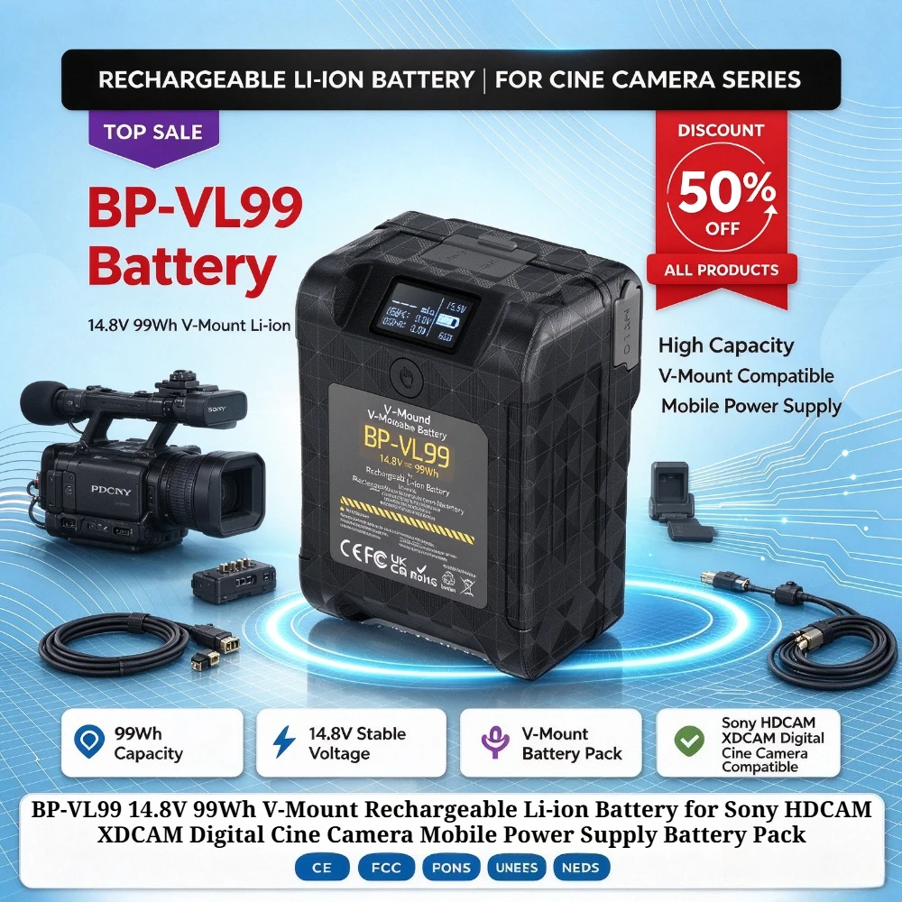 BP-VL99 14.8V 99Wh V-Mount Rechargeable Li-ion Battery for Sony HDCAM XDCAM Digital Cine Camera Mobile Power Supply Battery Pack