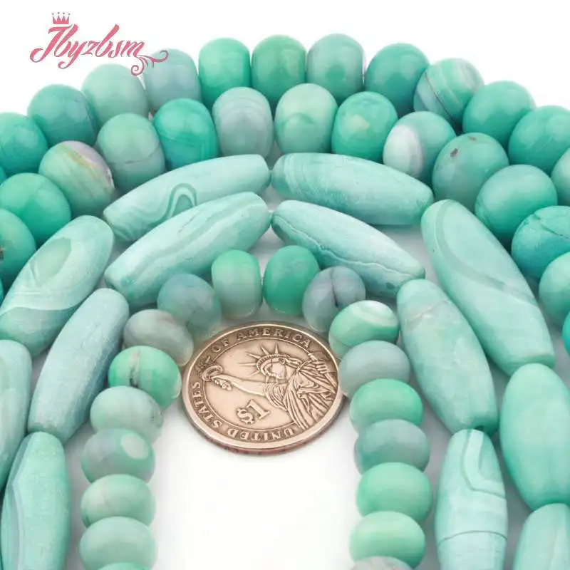 Natural Turquoise Agate Stone Beads DIY Necklace Bracelet Spacer Loose Strand 15\