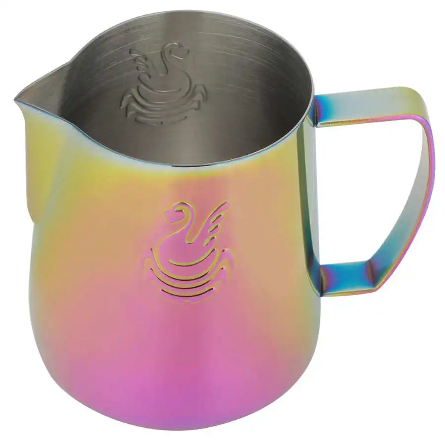 Stainless Steel Coffee Jug Latte Art Cup Frothing Pitcher Pink Thicken 400ML/600ML Milk Jug Cream Frother Pitcher Bar Accessory