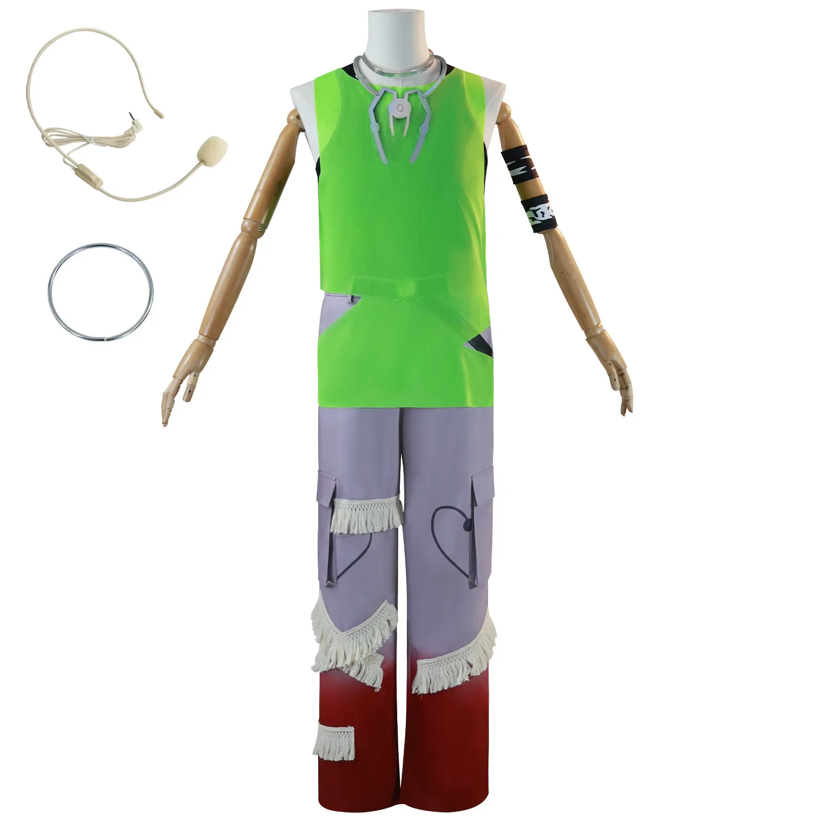 Anime Alien Stage Cosplay Till Costume Blink Gone Suit Top Pants Props Tattoo Choker Necklace Wigs Set For Halloween Customized