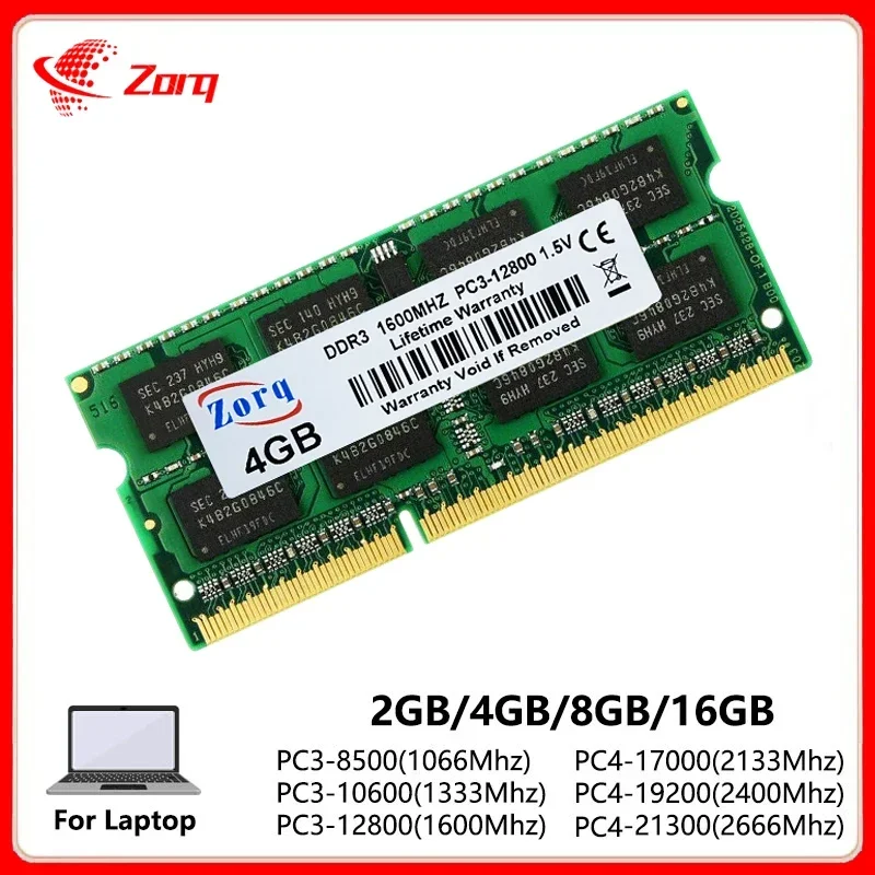 DDR2 DDR3L DDR4 4GB 8GB 16GB 2133 2400 2666Mhz Sodimm PC3 10600 12800 PC4  19200 21300 Notebook 1333 1600 Laptop RAM Memory