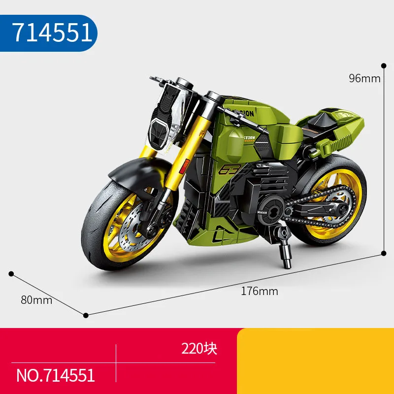 

Italy Motorcycle Technical Building Block Vehicle Diavel 1260 Motor Model Steam Construction Bricks Educational Toys Collection