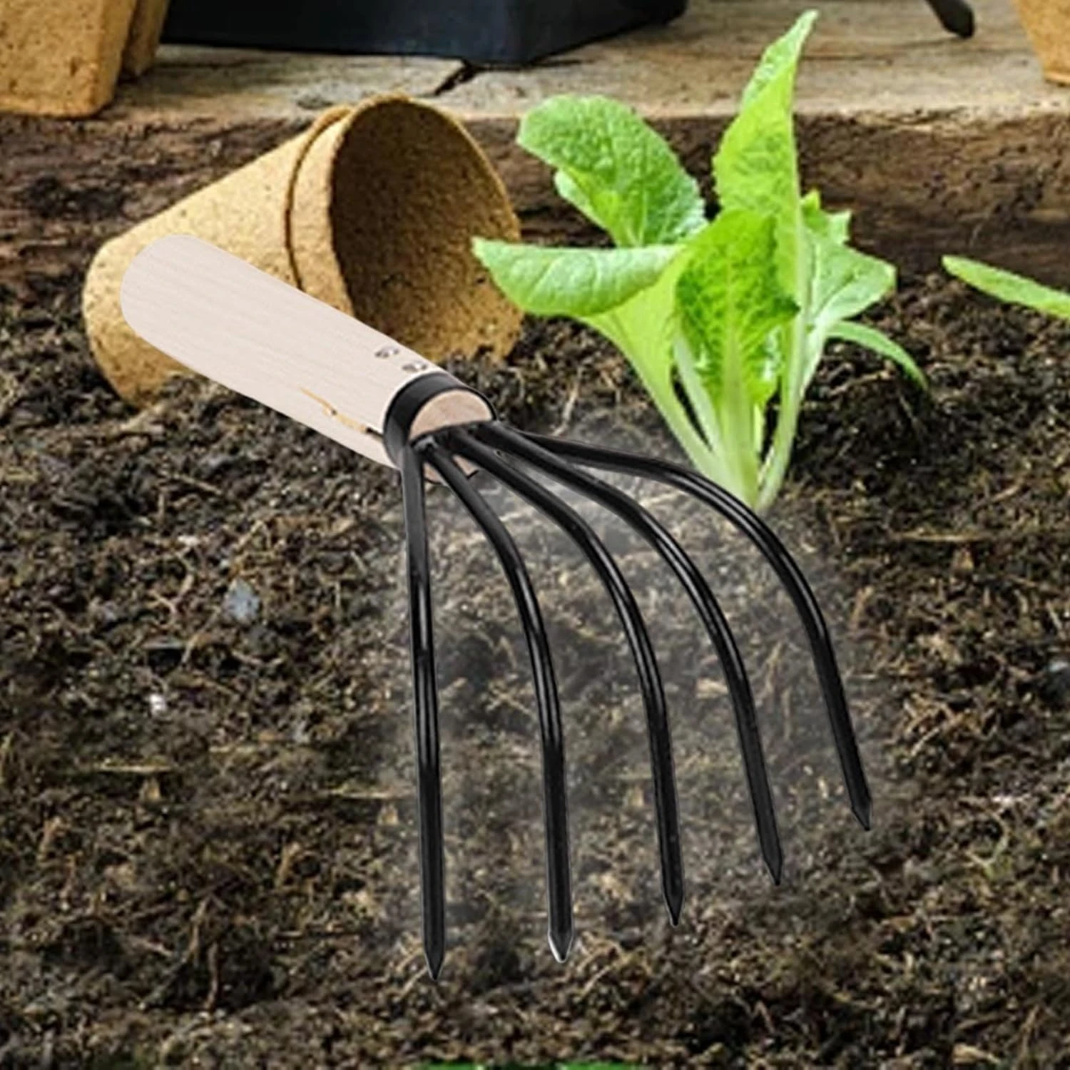 

Efficient, Economical, Lightweight, Durable 5-Tines Claw Hand Rake for Gardeners - Convenient and Portable Option for Every Enth