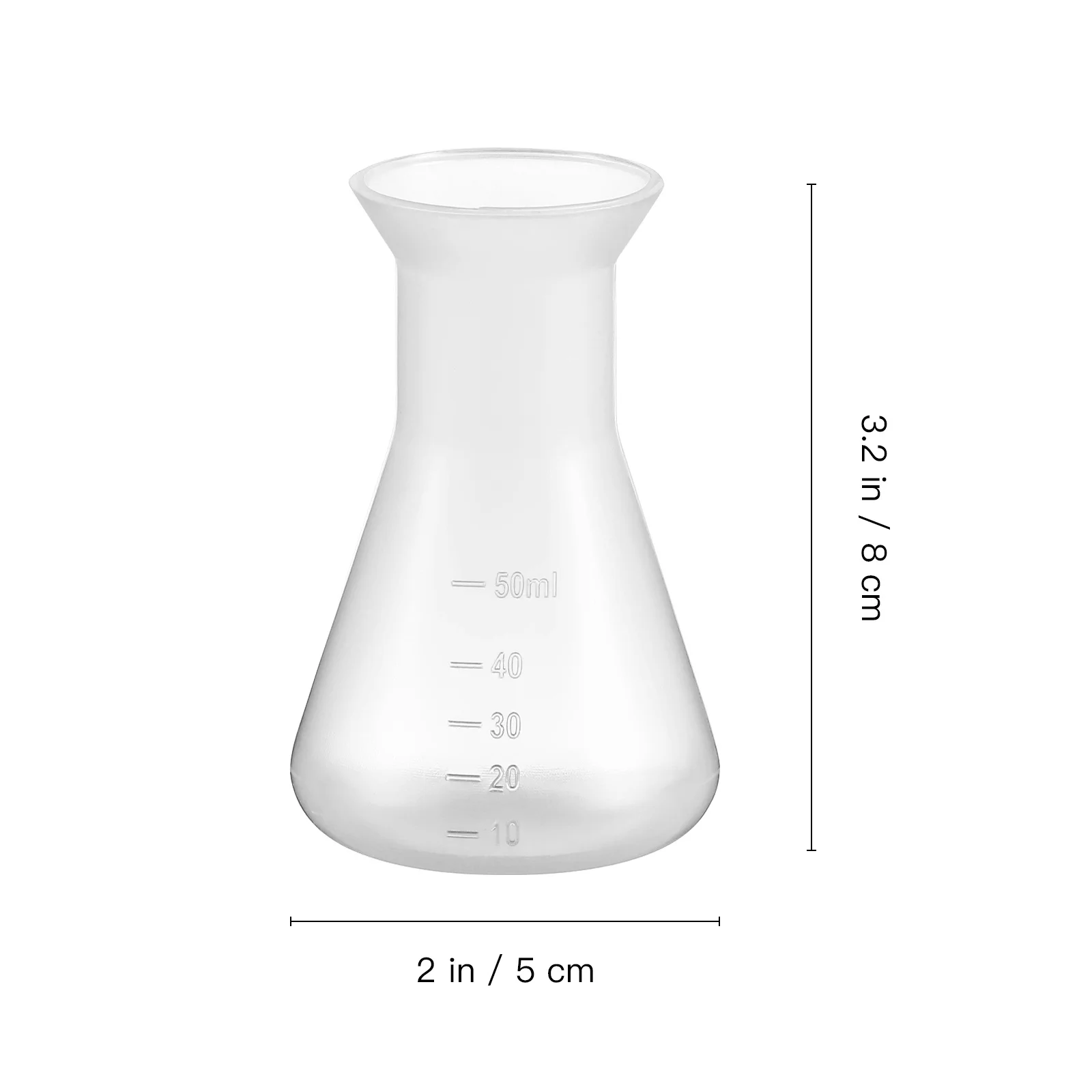 5-teilige Kunststoff-Erlenmeyerkolben-Messflasche für Laborexperimente, Chemie, Bildung, wissenschaftliches Forschungswerkzeug