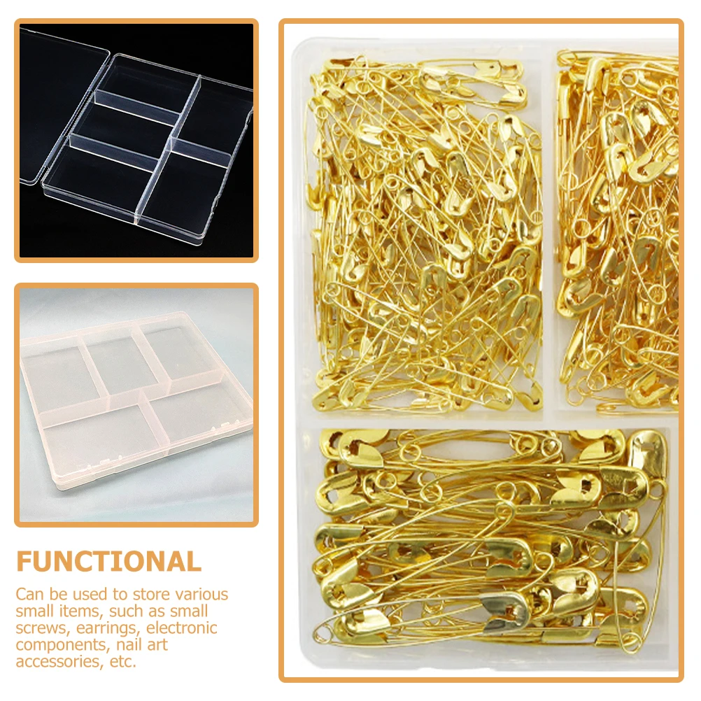 

4Pcs Plastic Storage Box with Dividers Clear Multi-Functional Organizer for Small Items Jewelry Tools Accessories