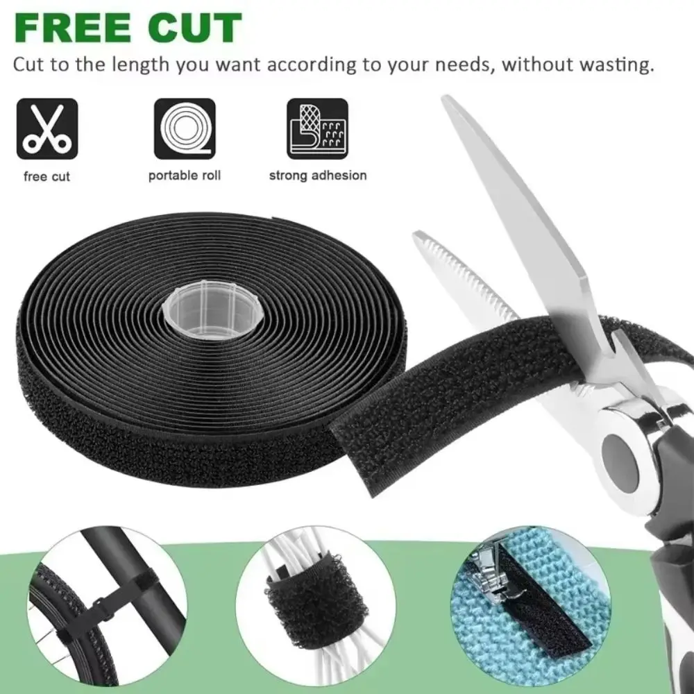 Nylon Material Hook Loop Straps Reusable With Buckles Adjustable Fastening Straps Adjustable Free Cut Length Cable Ties