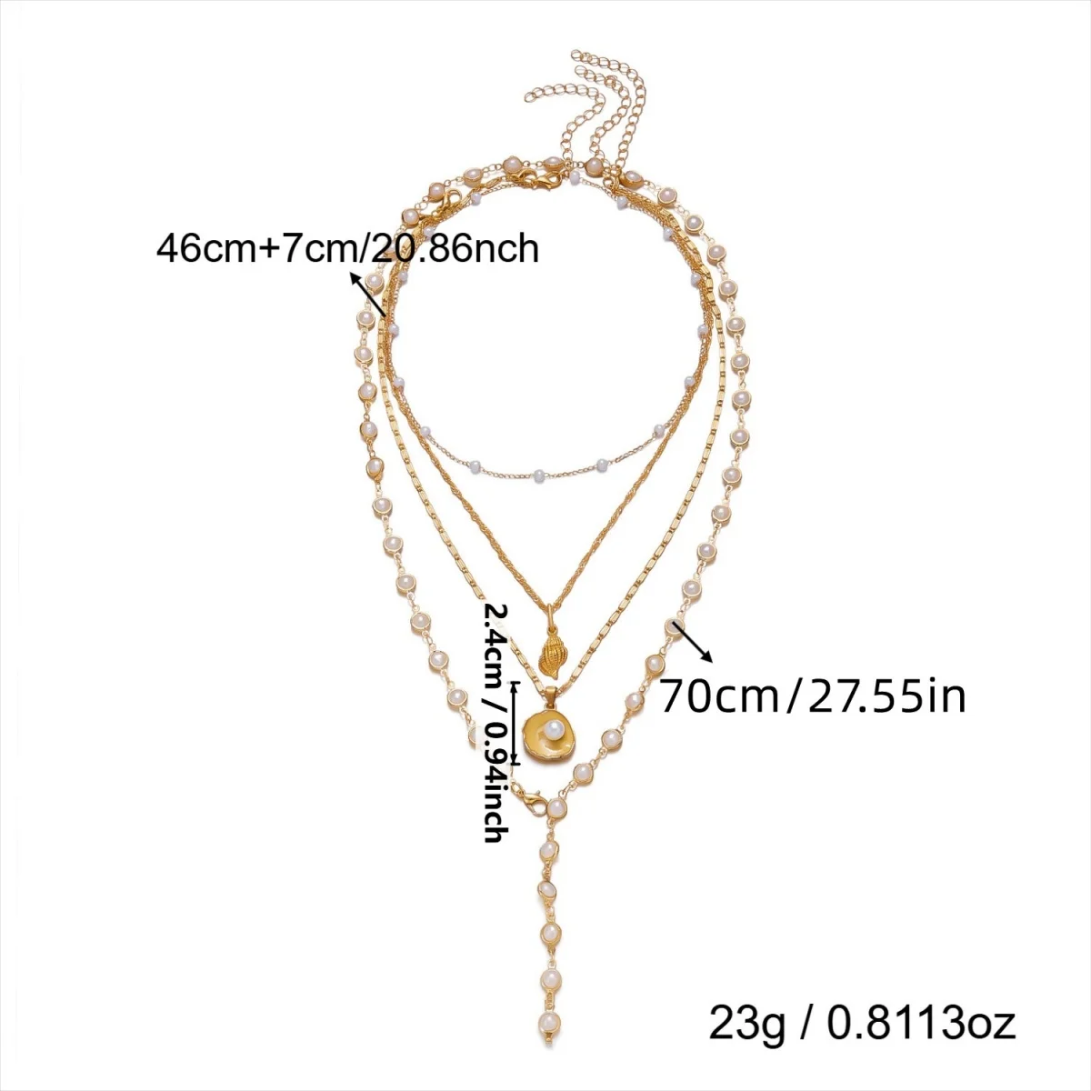 Sommerliche Muschel-Sternfisch-Halskette mit simulierten Perlen, Y-förmig, für Damen und Herren, Boho-Stil, meeresinspiriert, stapelbar, Choker, Schmuck für den Urlaub am Meer – Detail 22