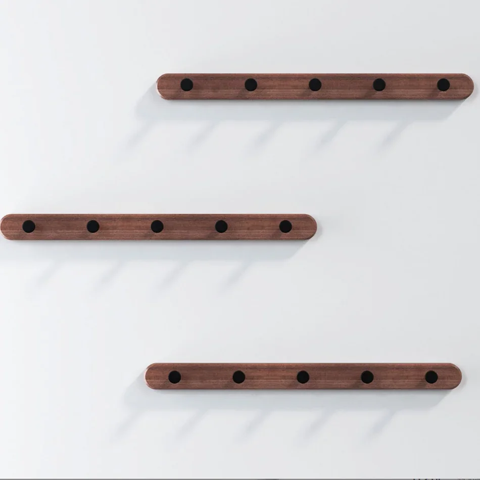 

Деревянный настенный крючок, черный 3, 4, 5, круглые точечные крючки для туалета, ванной комнаты, креативное настенное крепление, дверная вешалка для хранения ключей, держатель для полотенец