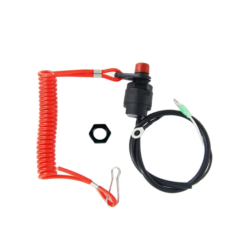 ISURE MARINE Outboard Engine Shutdown Rope Switch WithRed Pull Line Switch Waterproof Outboard Engine Emergency Shutdown Switch