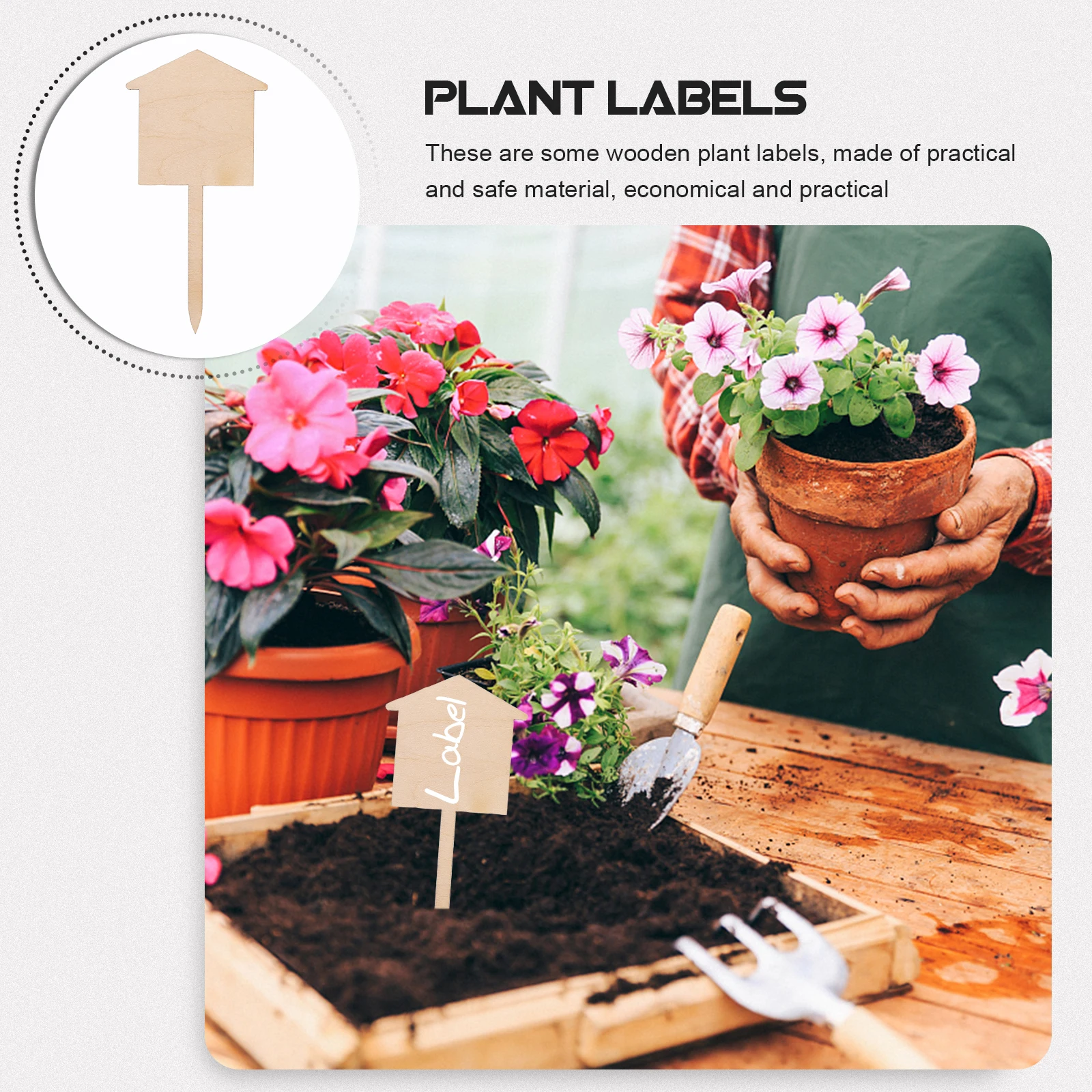

50 Pcs Blank Label Decorations Plant Labeling Wooden Vegetable Seedling Labels