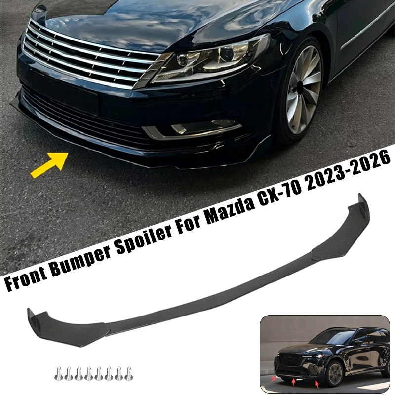 Sport Front Bumper Splitter Spoiler Lip For Mazda CX-70 2023-2026 5Pcs Adjustable Sectional Car Exterior Tuning Body Kit