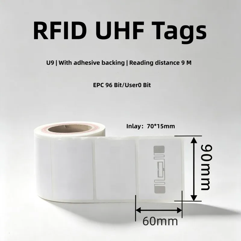 1000Pieces 90*60mm RFID UHF 860-960MHz Soft Label for Warehouse Antitheft EAS RFID System Soft Sticker Inventory Management