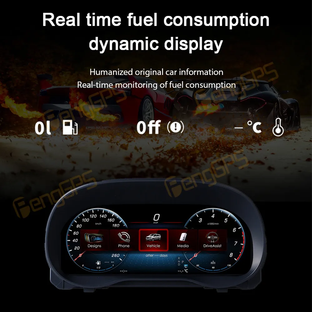 LCD Digital Dashboard Cluster For Mercedes-Benz VitoLCD instrument panel 2024 Virtual Instrument Panel Speedometer