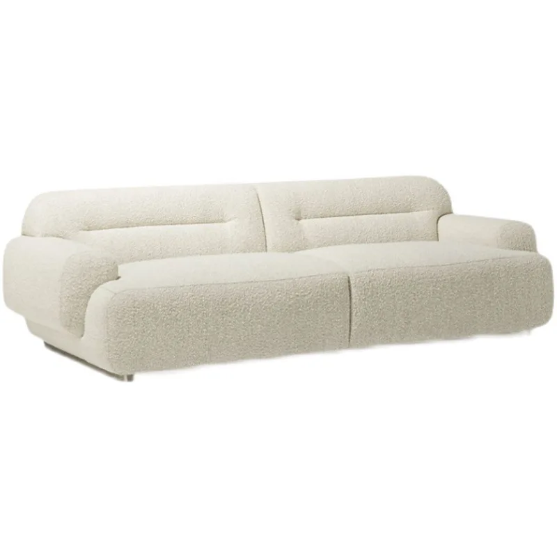 Nordic modern lamb wool fabric sofa three-person light luxury minimalist small apartment living room four-person sofa