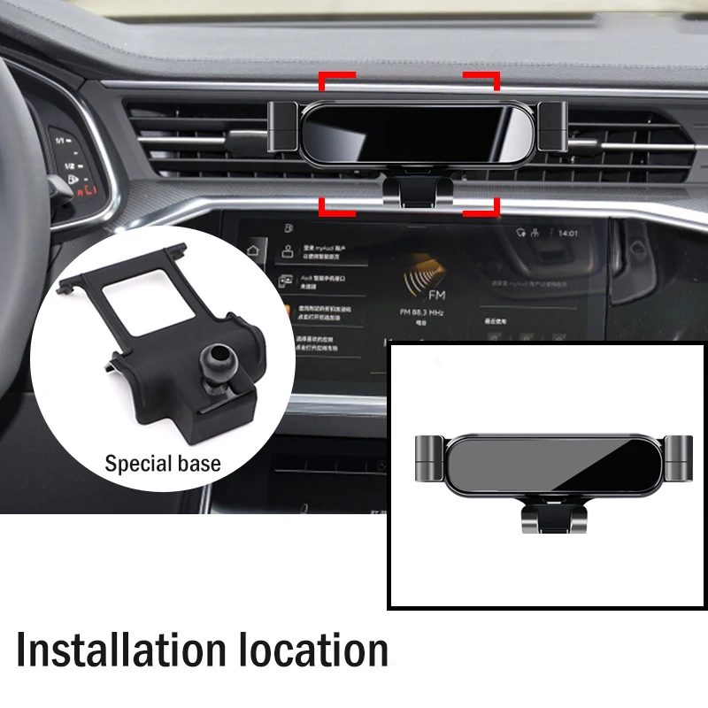 Car Mobile Phone Holder For Audi A6 C8 A7 4A2 4A5 4GH 4GJ 2019-2022 Gravity Bracket Mute Not Block Air Vent Mounts Car Accessory