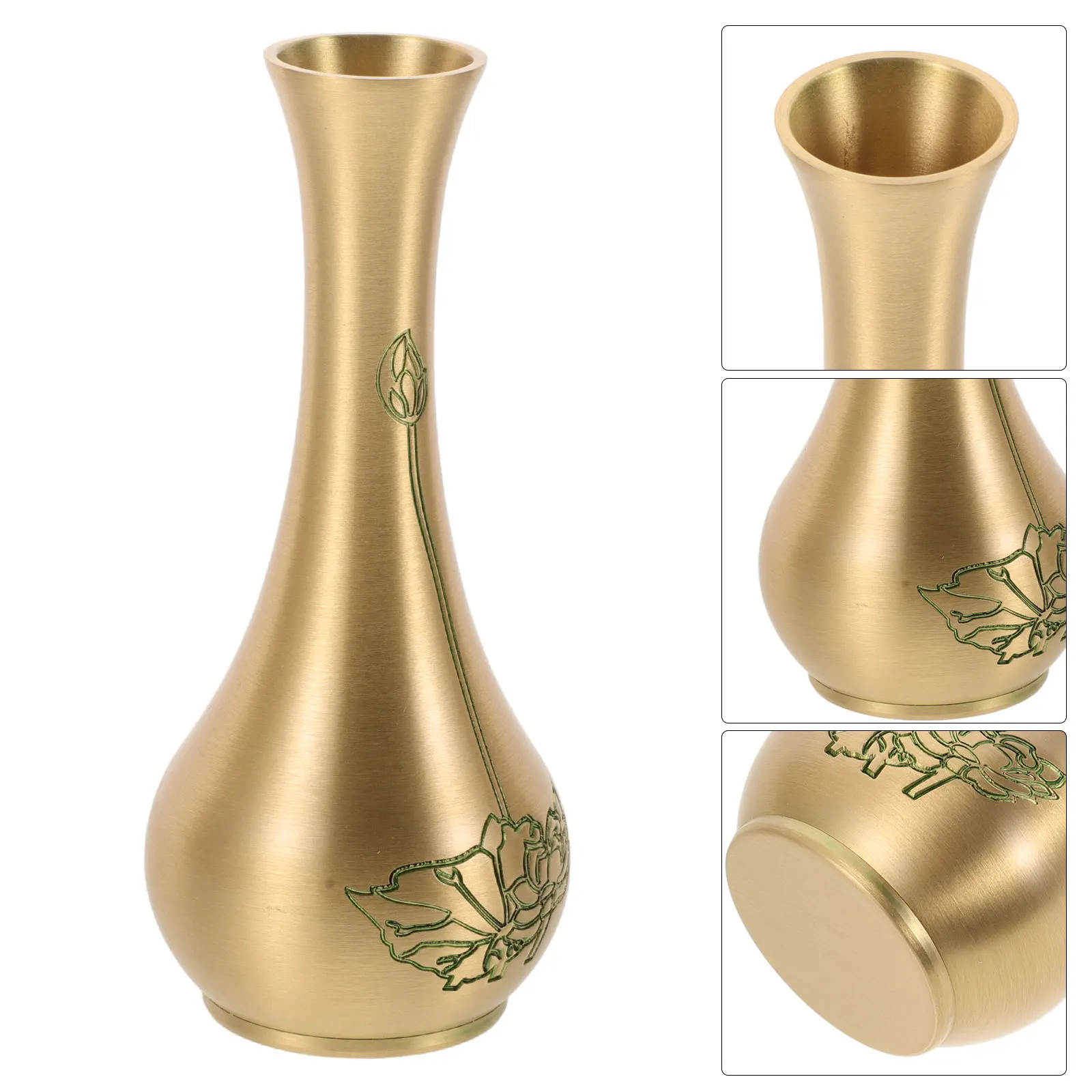 

Brass Small Mini Vase Vintage Decorative Metal Vase for Flowers Bouquets Table Centerpiece Home Decor Brass Vases for Flowers