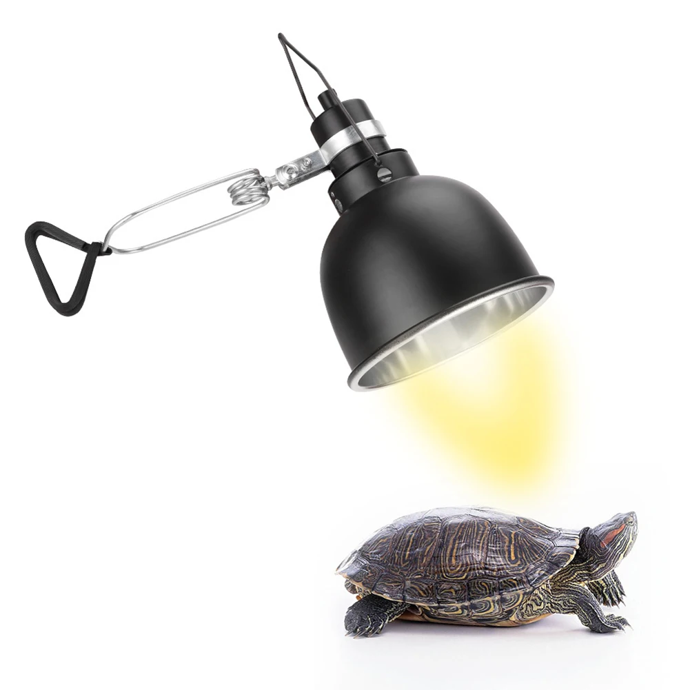 Reptile Heat Lamp Light Fixture With Ceramic Lamp Cap Aluminum Alloy Optical Reflective Lampshade Adjustable Body Lamp