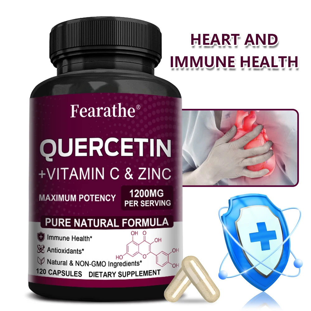 Quercetin, Vitamin C, Zinc Supplement - Supports Physical Performance, Endurance and Supports A Healthy Immune System