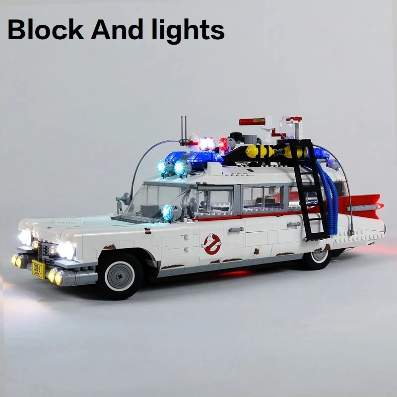В наличии Хэллоуин Рождественские подарки Ghostbuster Ecto-1 Строительные блоки Модель автомобиля Moc Совместимость 10274 Дисплей Кирпичи