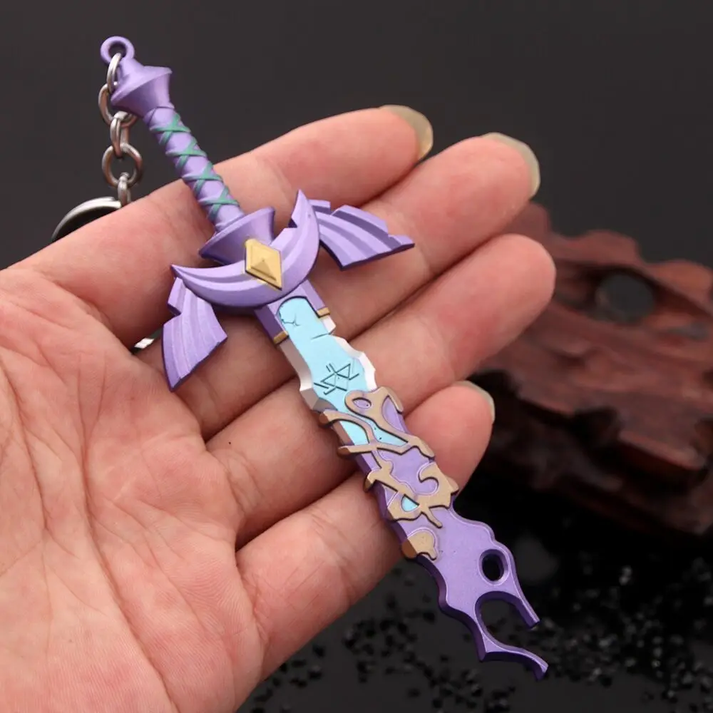 Zeldas Master Sword Keychain Tears of The Kingdom Link Hero Hylian Shield Pendant Keyring For Fans Collect Jewelry Chaveiro Zeld