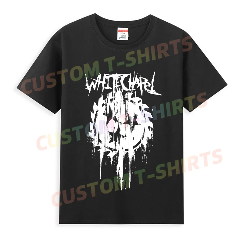 

2024 Hot Sale Summer 100% Cotton Black Whitechapel Band T Shirt Men Short Sleeves Cool Tee Hip Hop Streetwear T-shirt