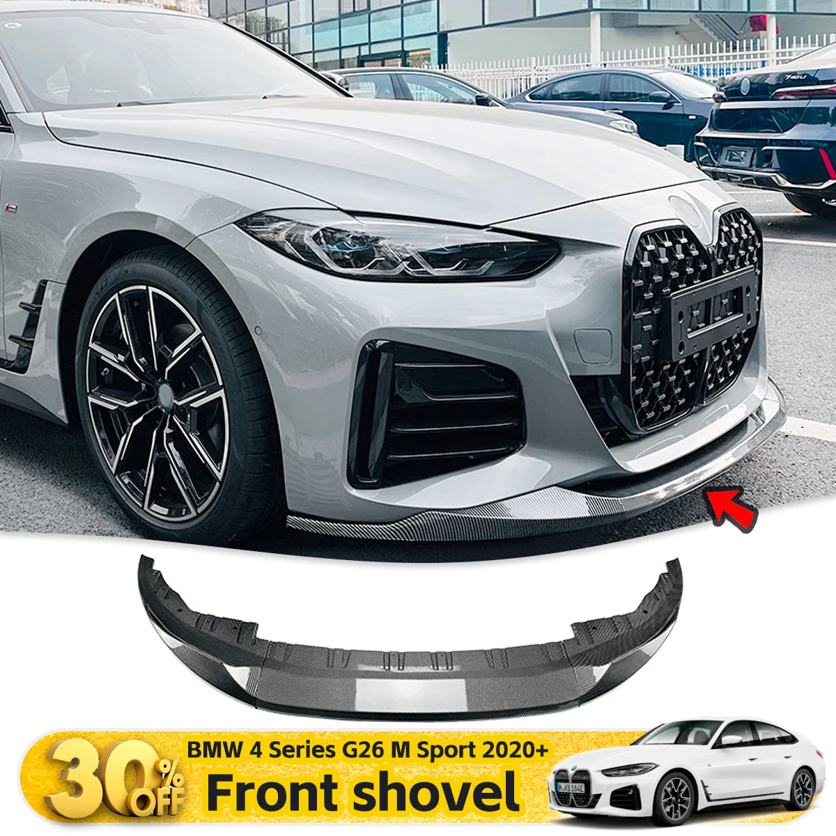 

For BMW 4 Series G26 M Sport 2020+ Front Lip Diffuser abs material Custom Exterior Modification & Aero Kit Accessories