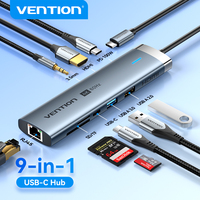 Vention USB C HUB 4K 60Hz Type C to HDMI RJ45 Ethernet PD 100W SD TF for MacBook PC iPad Sumsang PC Tablet Phone USB 3.0 Hub