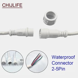 2 3 4 5-pins led-connector IP68 waterdichte mannelijke vrouwelijke kabelconnector plug butt verlenglijn buiten 0,5 / 0,75 vierkant wit
