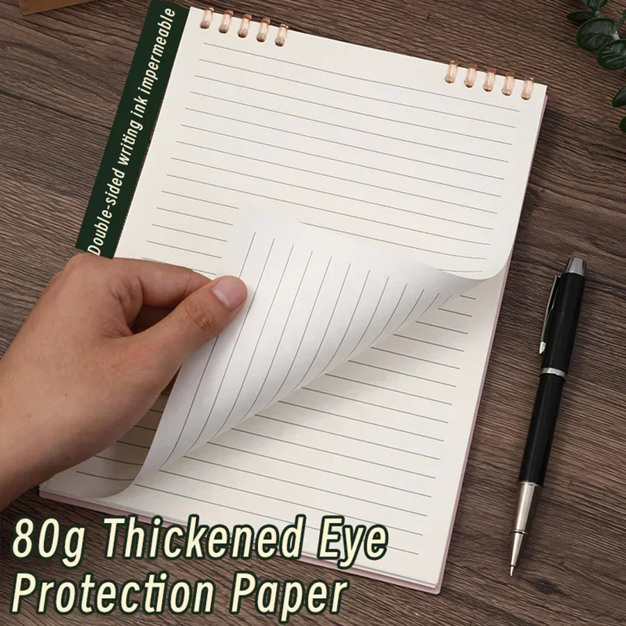 A5 60 Sheets Thick Notebook Spiral Binding Loose-leaf Notebooks with Lines Pages for Students School Office Stationery Supplies