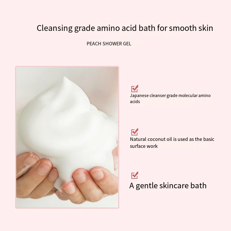 500ml Peach Amino Acid Body Wash Gently Cleanses Long Lasting Fragrance Moisturizing and Exfoliating Gentle Skincare Bath