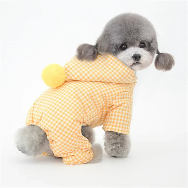 

Winter Dog Clothes Plaid Coat Jacket Warm Dog Clothing Jumpsuit Overalls Yorkshire Pomeranian Schnauzer Poodle Puppy Costumes
