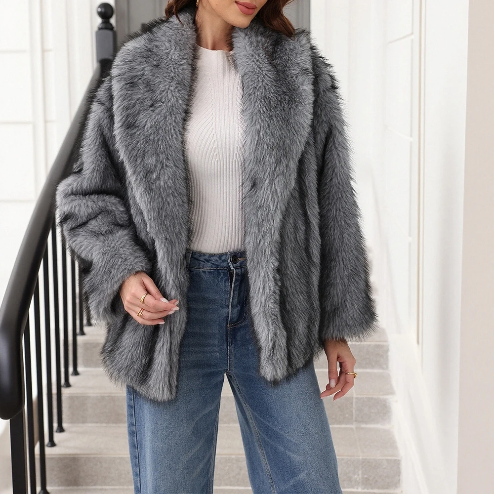 

Женское элегантное однотонное пальто с длинными рукавами и лацканами, осенне-зимняя повседневная модная верхняя одежда