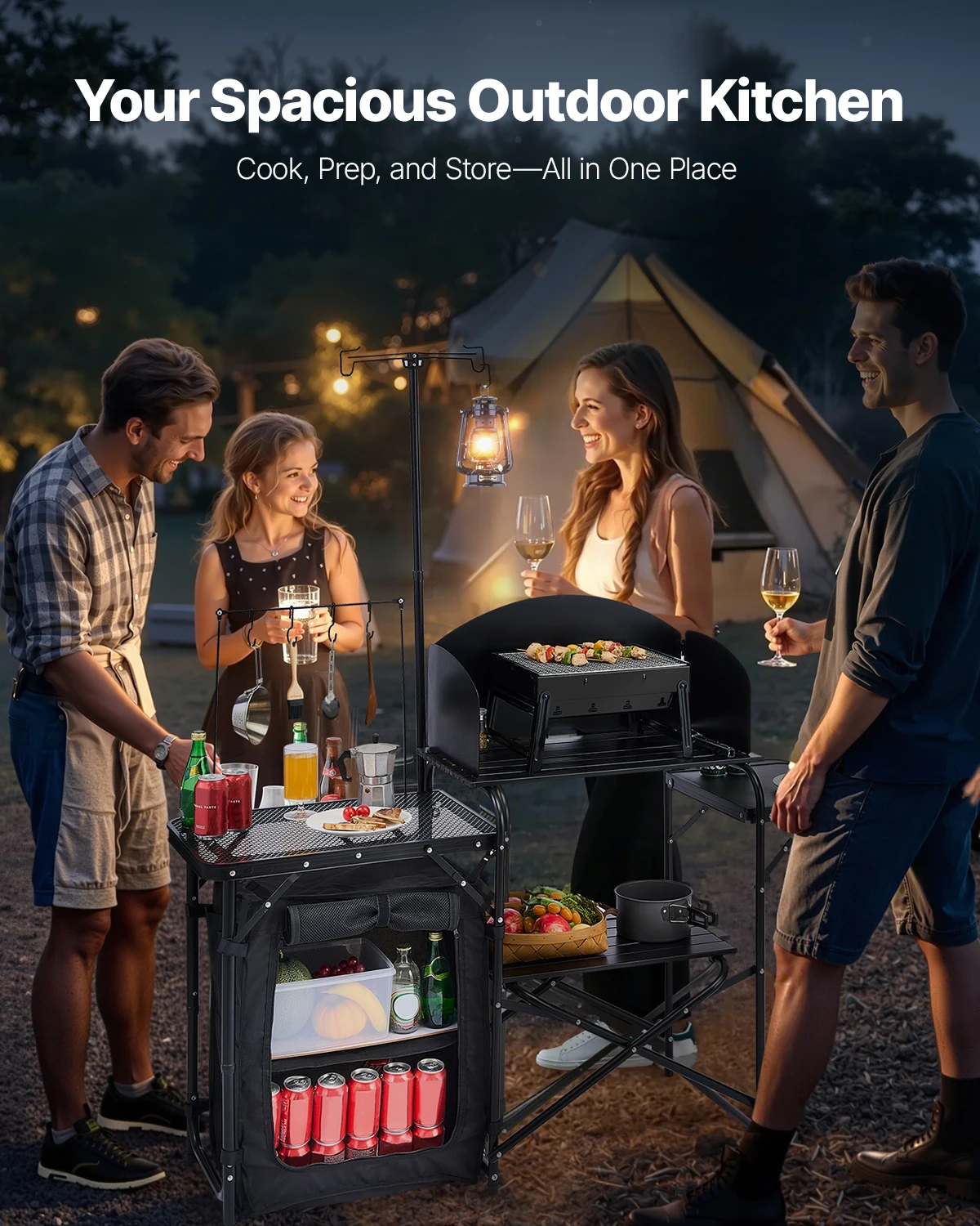 Camping Kitchen Table Folding  - огляд і ціна Camping Cooking Cupboard
