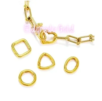 Eldorado Gold  18k gold clasp  diy jewelry parts fine gold gold circle clasp square shape heart shape