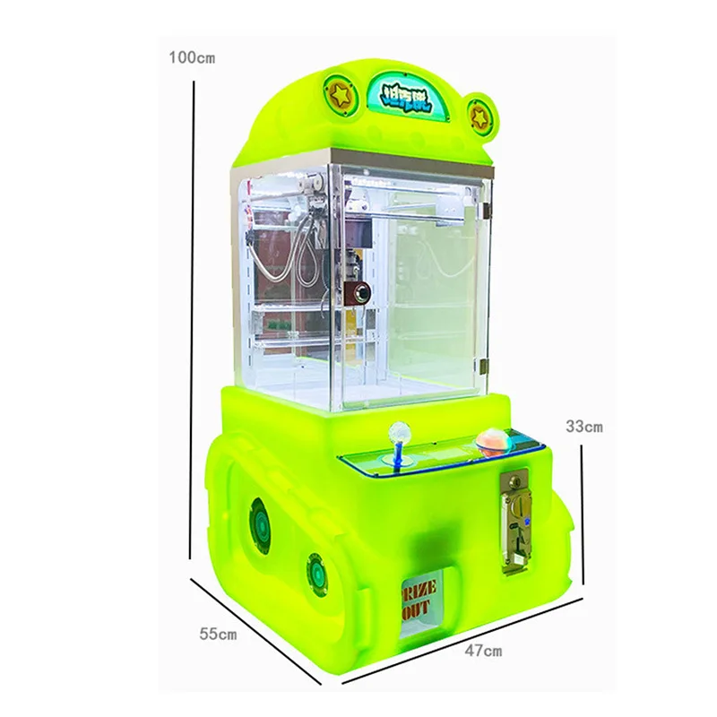 Coin Operated Mini Claw Crane Machine Arcade Game with Bill Acceptor Metal Acrylic Construction 220V