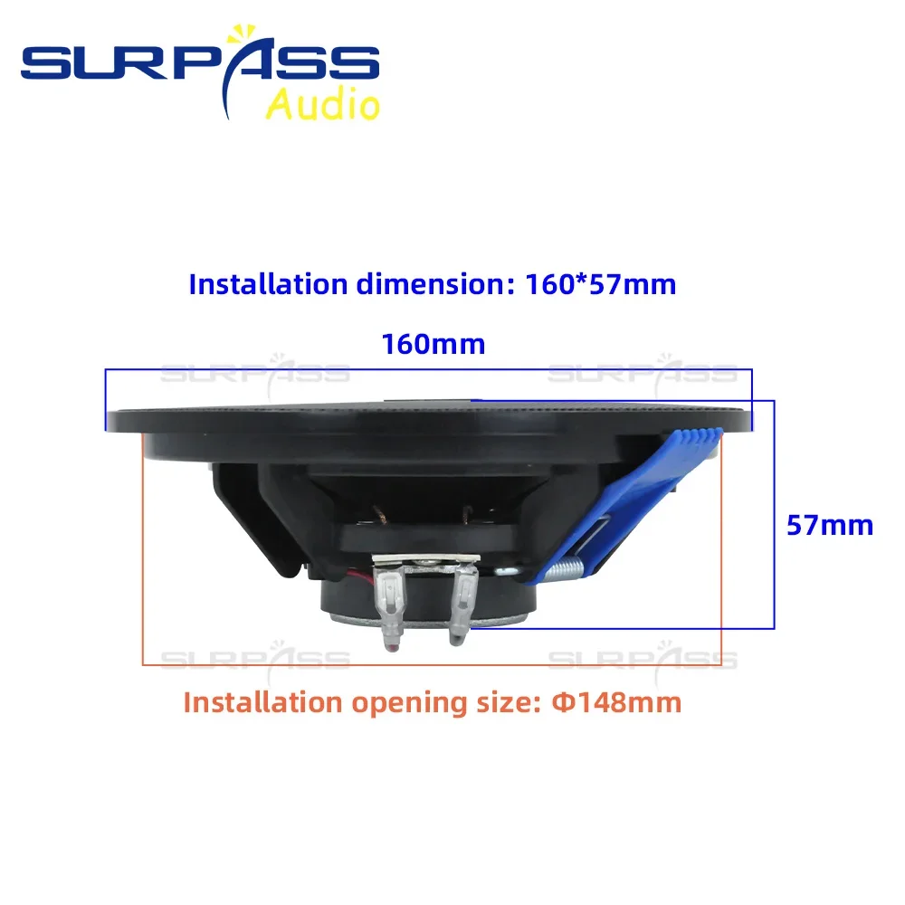 4.5인치 8옴 10W PA 시스템 홈 패시브 천장 스피커 스테레오 사운드 풀 레인지 라우드스피커 배경 음악 앰프용 실내용