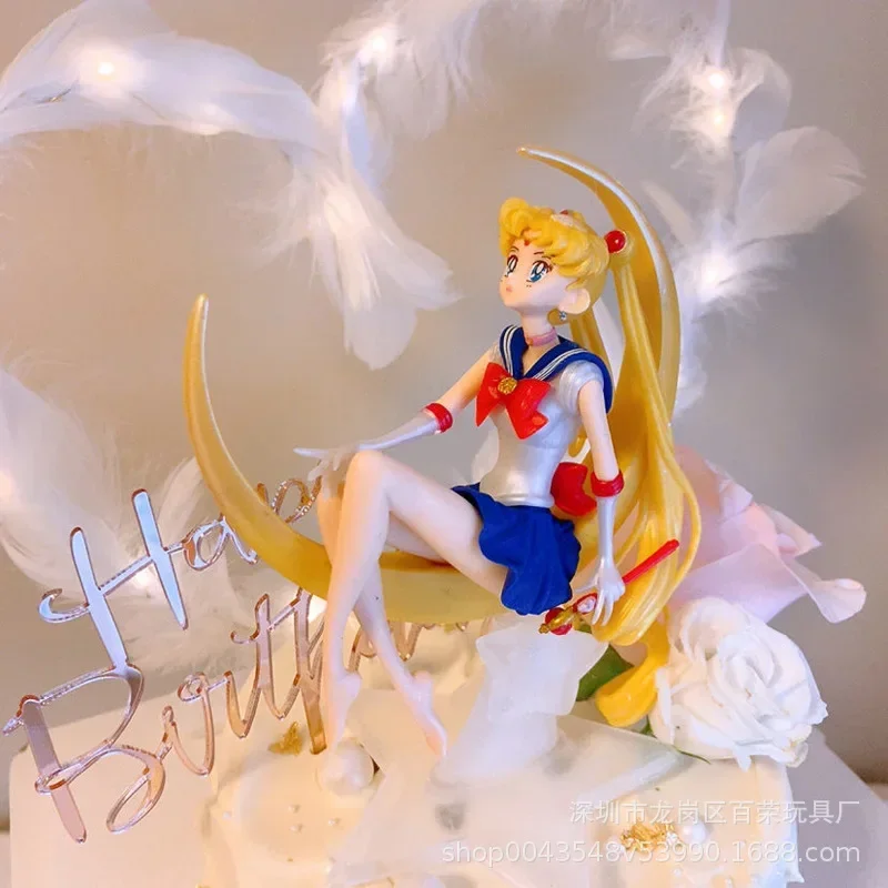 15CM Anime Sailor Moon PVC Doll Girl Toy Cake Decoration Action Figures Model Car Ornament Children Christmas Birthday Gift Doll