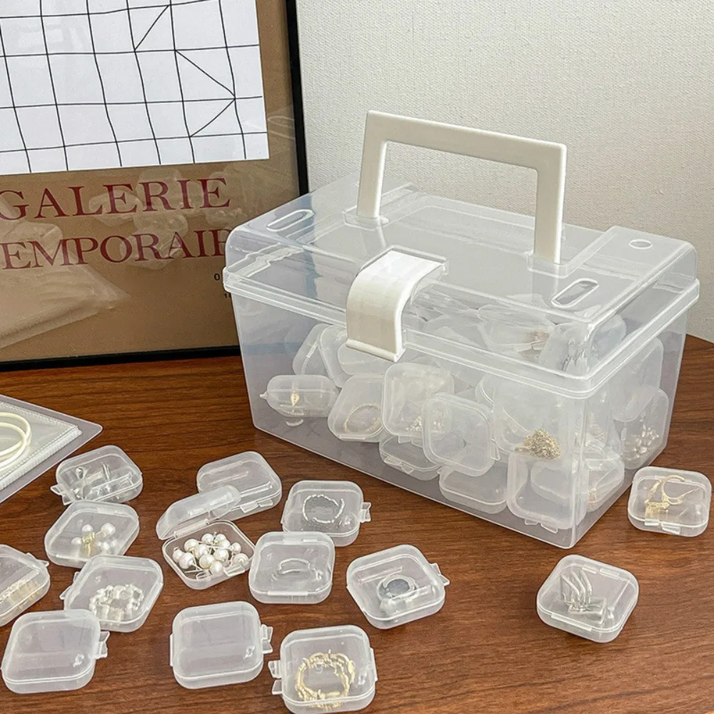 Mini Portátil Transparente Pill Box, Organizador De Armazenamento, Caixa De Plástico, Jóias Acessórios, 1Pc, Ordem, 10Pcs