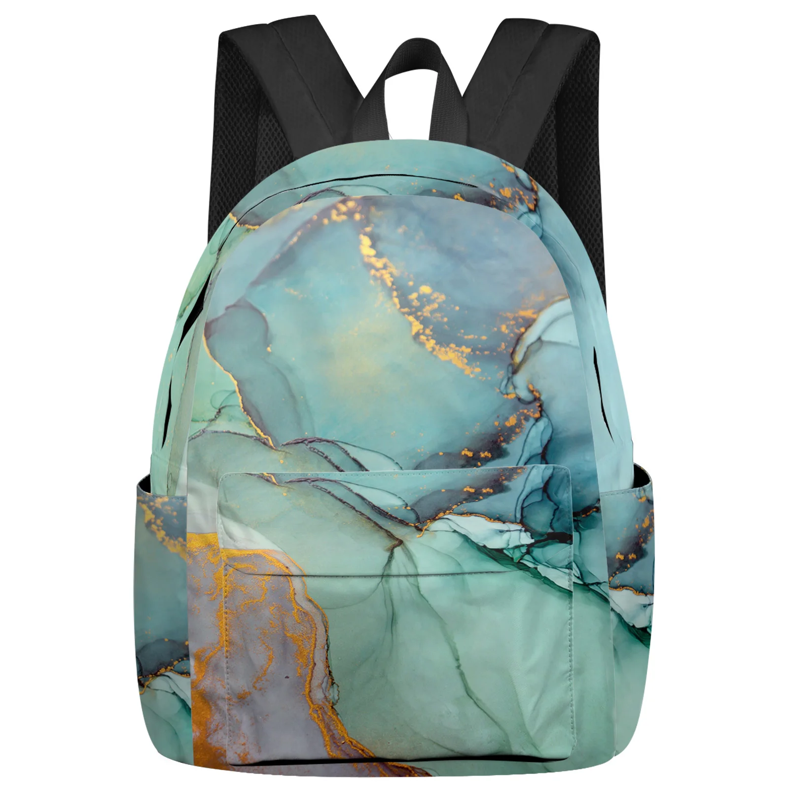 

Marble Turquoise Feminina Backpacks Teenagers Student School Bags Laptop Custom Backpack For Men Women Female Travel Mochila