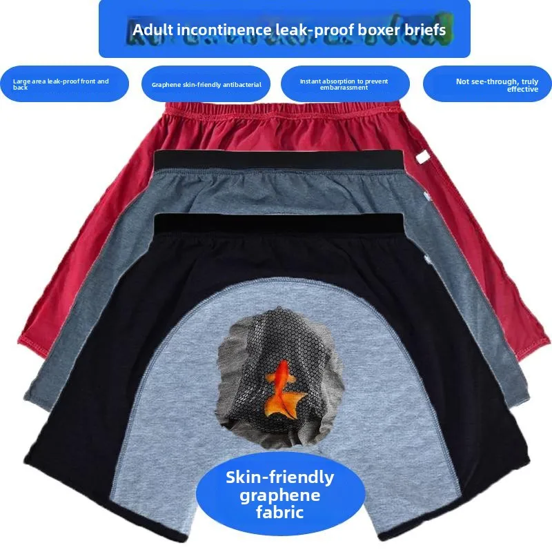 Incontinence Briefs for Seniors Bedridden Men Women Washable Leaky Proof Underwear Adult Diapers Absorbent Cotton Shorts