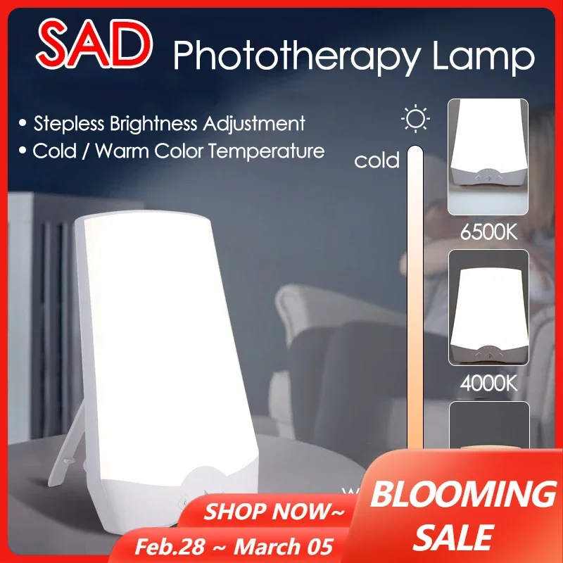 Sad Phototherapy Lamp Intelligent Timing Fluorescent Lamp Stepless Adjustment Bionic Sunlight Indoor Lighting Energy Night Light