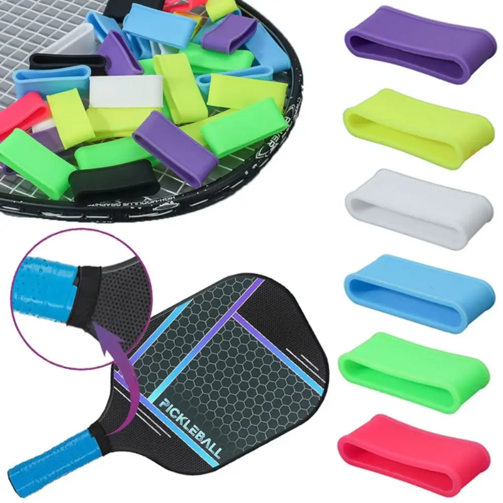 

Multicolor Sealing Silicone Ring Tennis Racket Flat shape Handle Overgrip End Anti-slip Badminton Raquet Sweatband Fixing Loop