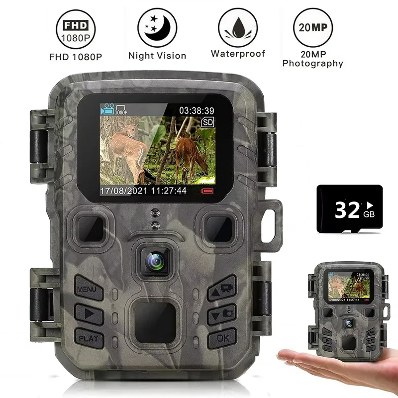 Outdoor Wifi Hunting Trail Camera 20MP 1080P Wildlife Tracking Camera IP65 Night Vision Waterproof Trap Camera