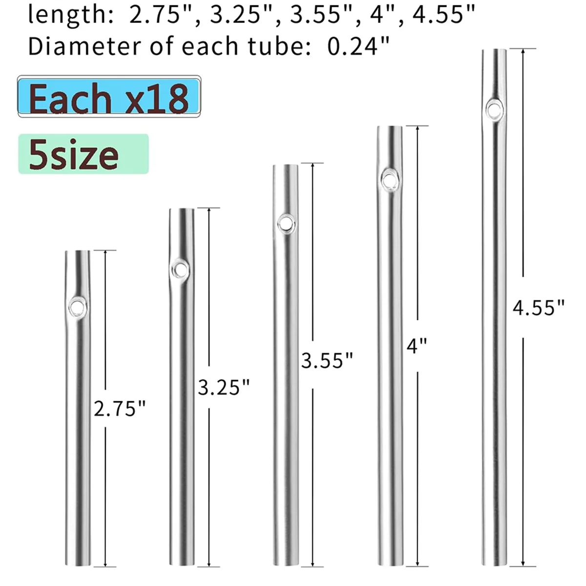 ABTX 90pcs Wind Chime Tubes for Home Garden Outdoor Hanging Decorations, Tone Empty Tubes with Wind Chime Line